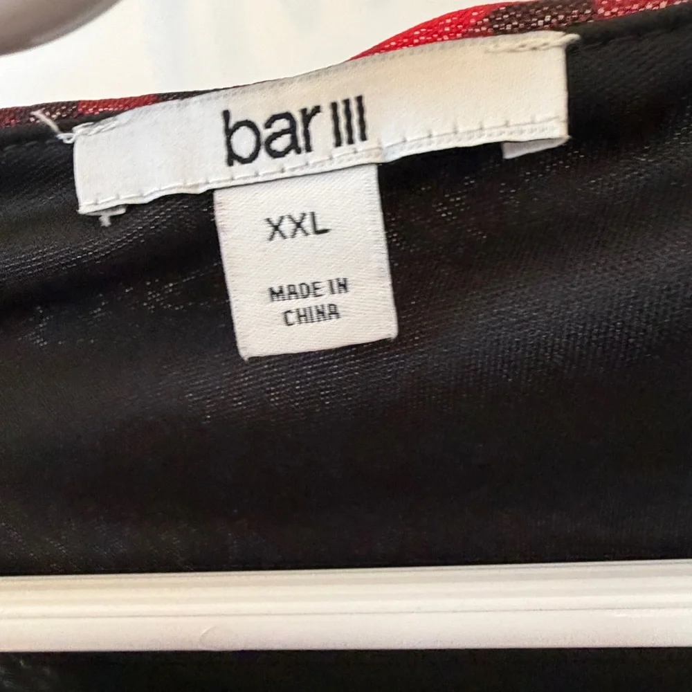 Bar III Red and Black Plaid Midi Dress - Picture 4 of 5